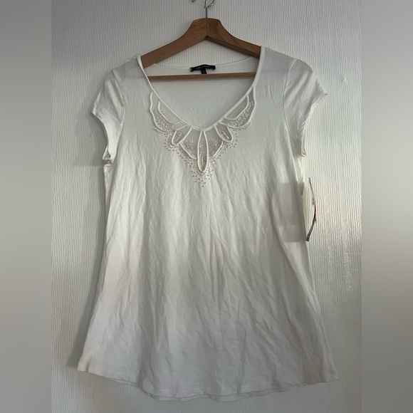 Anne Klein White Embroidered Blouse - Picture 1 of 6